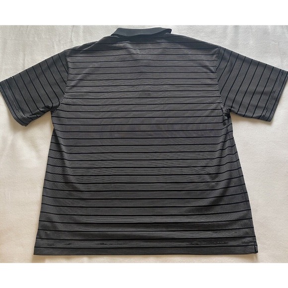 Nike Golf Dri-Fit Men’s XL Black Gray Striped Golf Polo Shirt - Picture 4 of 8